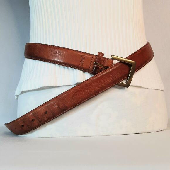 Chaps Italian Leather Mens Belt XXL Waist Saddle Brown - Picture 2 of 13